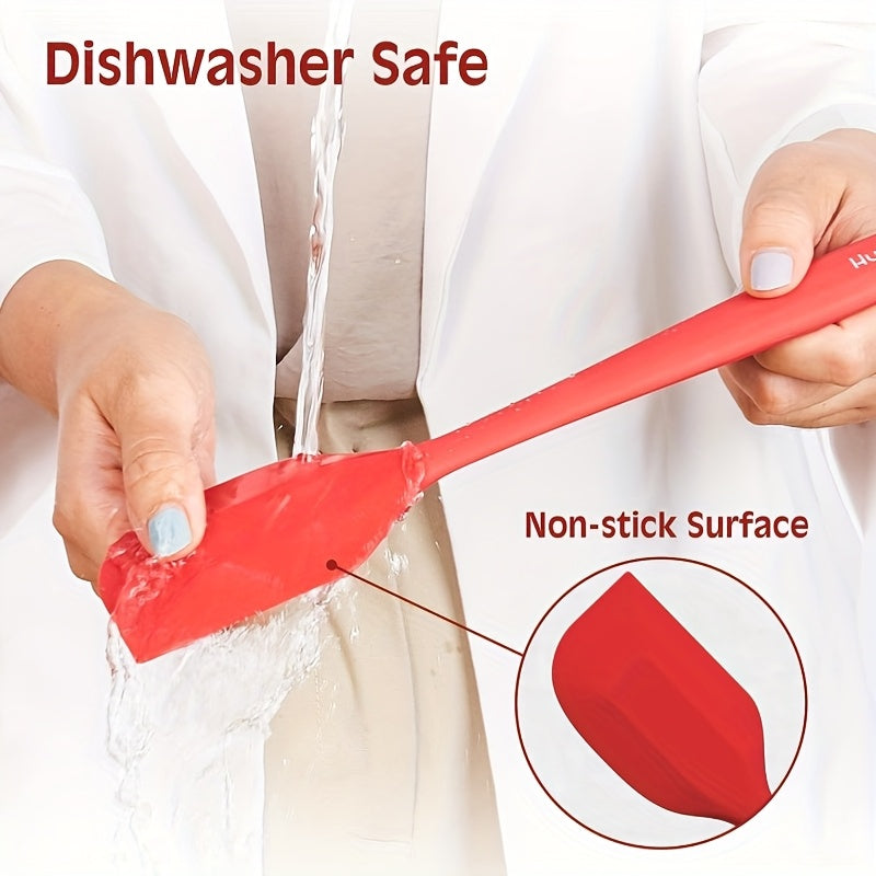 6pcs Seamless Silicone Spatula Set - Heat-Resistant, Food-Grade, Flexible Silicone Kitchen Cooking, Baking, Yogurt Mixing & Butter Spreading Tools - Non-Stick, Easy To Clean, Dishwasher-Safe Premium Utensils