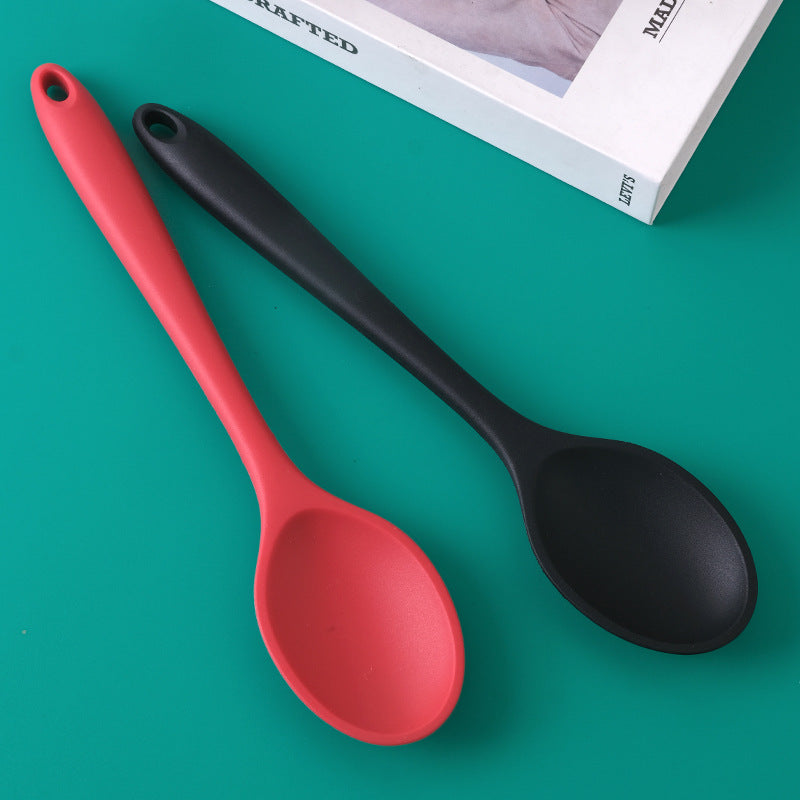 Heat-Resistant Non-Stick Silicone Spoon - 10.8-Inch Lhasa Style Soup/Rice Mixing Spoon, Adult Table Spoon, Kitchen Accessory for Mixing, Baking, Serving, Cooking, and Stirring, Dishwasher Safe