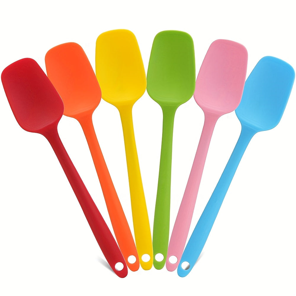 6pcs Silicone Spatulas Set, 8 Inch Small Spatula Heat Resistant Non-Stick Flexible Scrapers Baking Mixing Tool, Suitable for Jam, Cream Mixing, And Baking- Essential Kitchen Tool