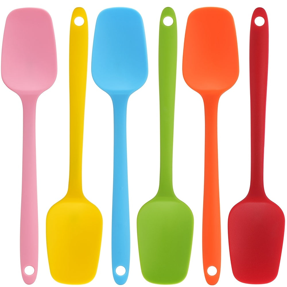 6pcs Silicone Spatulas Set, 8 Inch Small Spatula Heat Resistant Non-Stick Flexible Scrapers Baking Mixing Tool, Suitable for Jam, Cream Mixing, And Baking- Essential Kitchen Tool