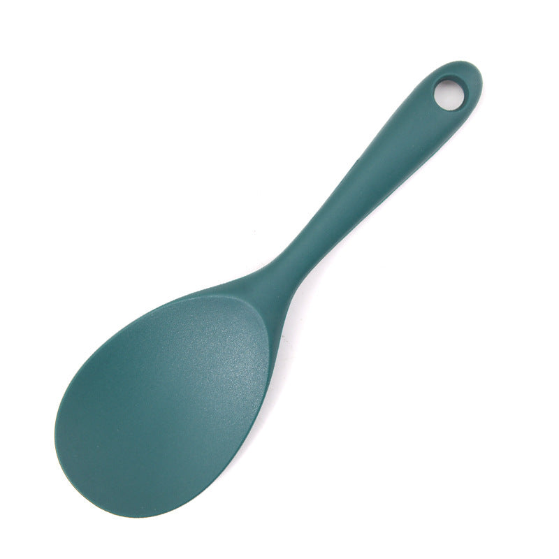 [Non-Stick Silicone Spoon] 1pc Non-Stick Heat-Resistant Silicone for Rice Spoon - One-Piece Design with Ergonomic Handle, Durable & Easy-Clean Kitchen Utensil for Rice, Salad, Mashed Potatoes